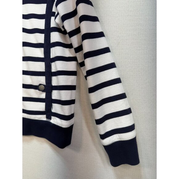 Lauren Ralph Lauren Womens Zip-Up Hoodie Jacket Sze M Navy White Striped Zip Up - Picture 5 of 10